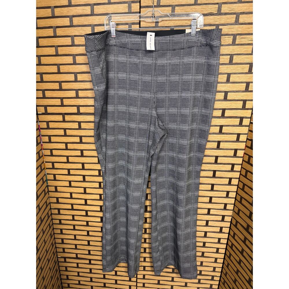 Lane Bryant Black And White Houndstooth Pull On Ponte Knit Bootcut Pants Size 20